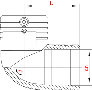 Отвод 90° электросварной D 75 SDR 11 