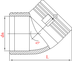 Отвод 45° электросварной D 160 SDR 11 